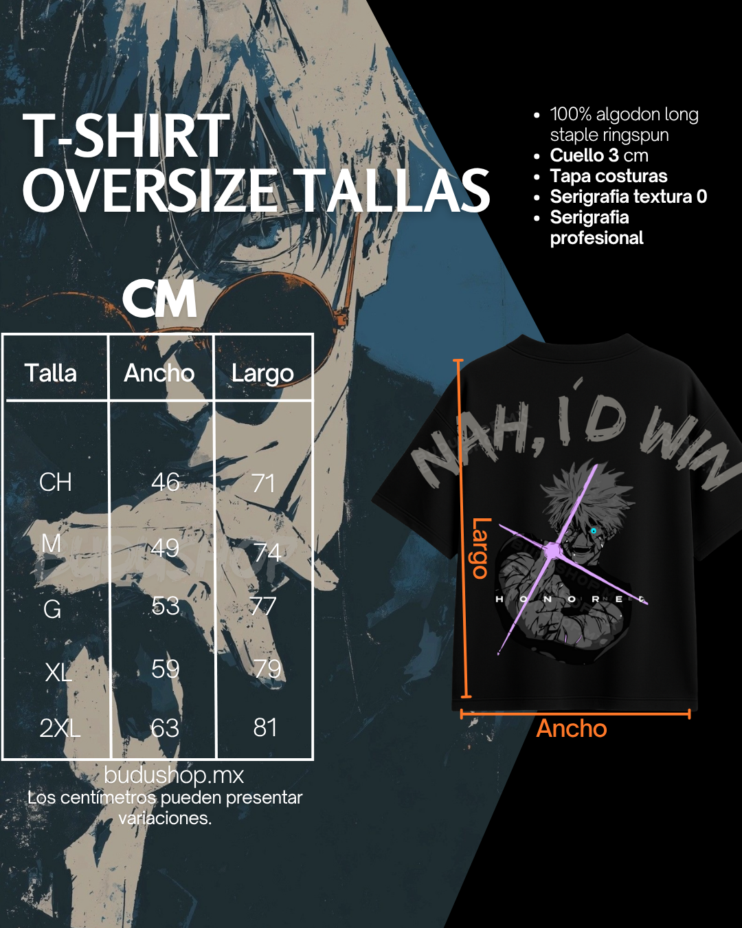 Playera Drop 05 x 01 Remastered •Gojo Satoru Jujutsu Kaisen•