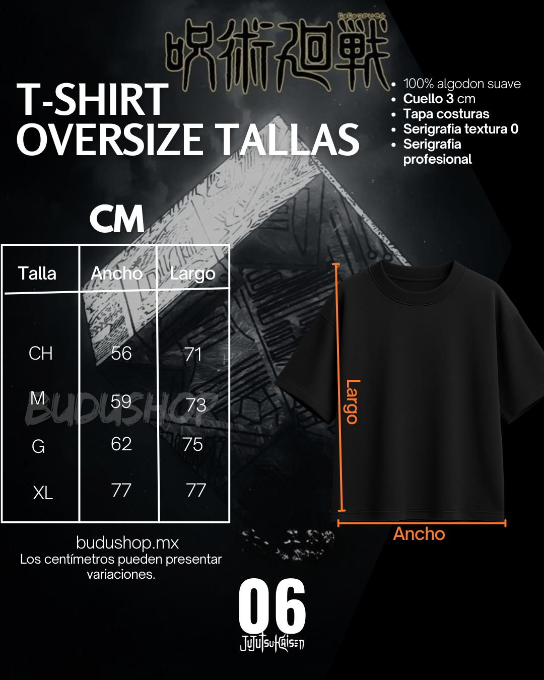 Playera Drop 06 •Gojo Satoru Jujutsu Kaisen•