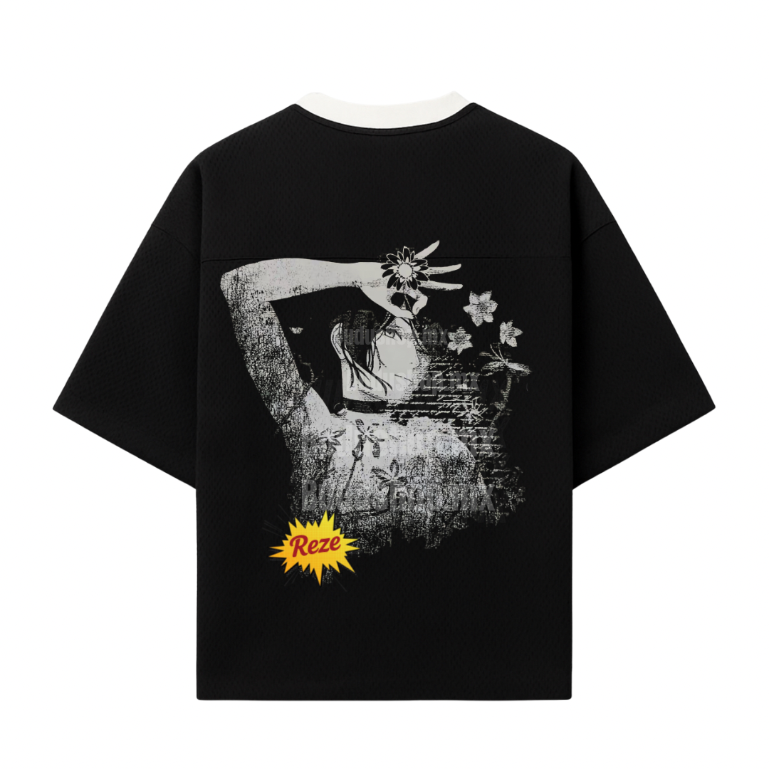 Drop-04 Playera Jersey Oversize •Chainsaw Man Reze•