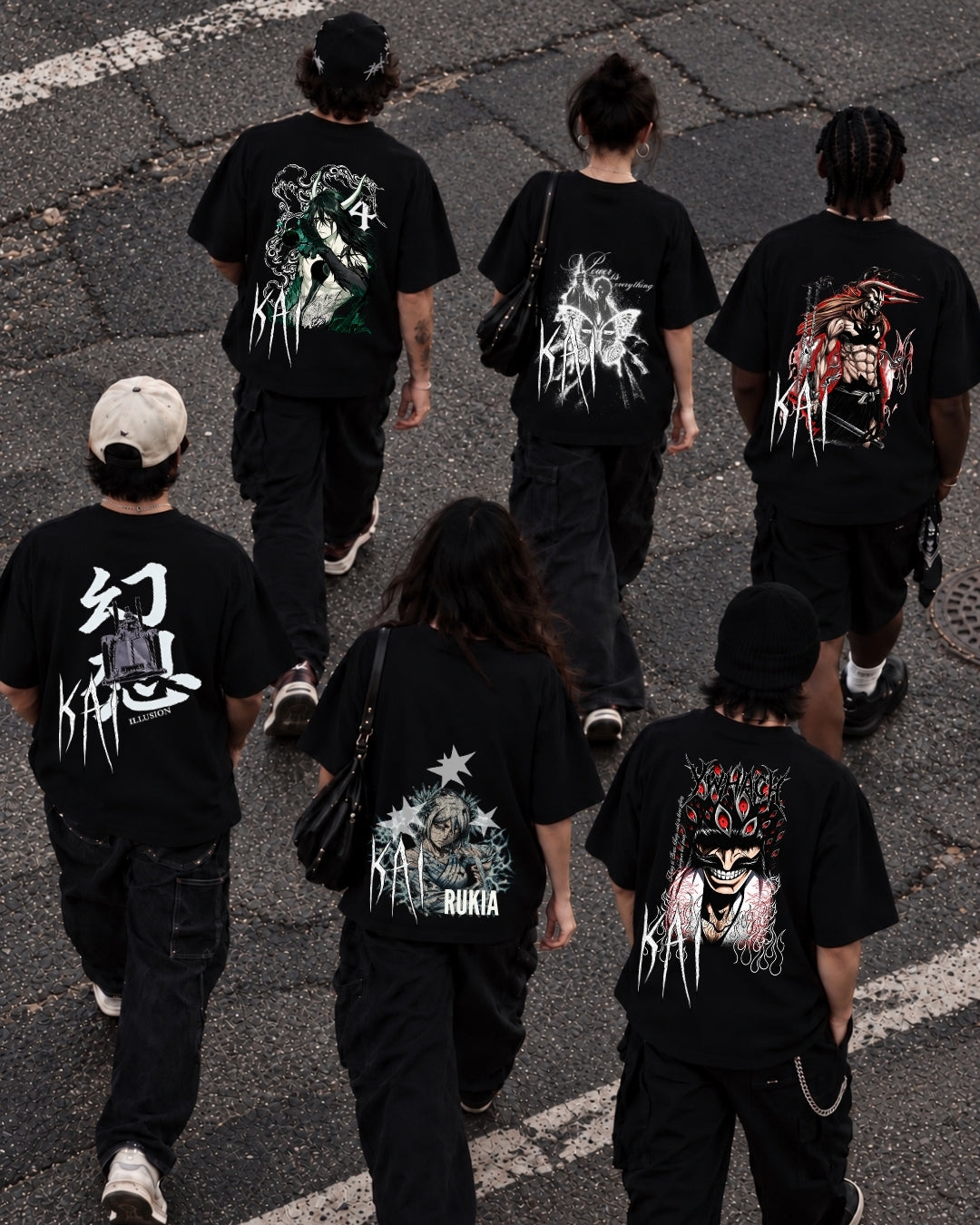 Modelos con los diseños de la colección Bleach